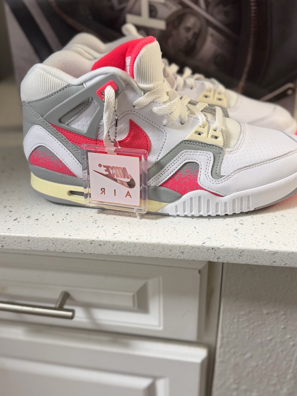 Nike men White, Gray & Pink High-Top Sneakers